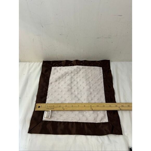 Swaddle Designs Brown Cream silky blanket 13"x13.5" - Picture 3 of 5
